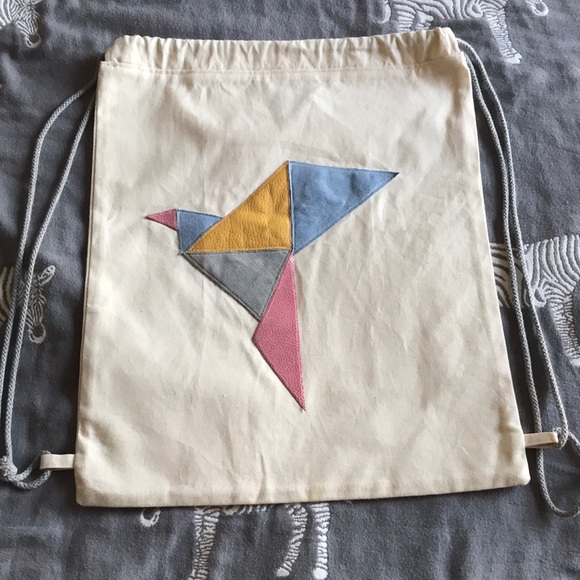 Summer beach canvas backpack origami rucksack - Picture 1 of 8